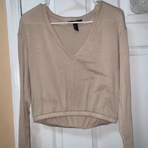 Cropped v neck sweater